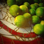 limes on mosaic table