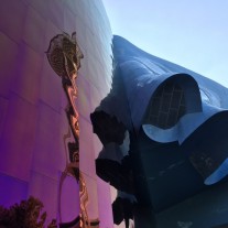 Reflection of Space Needle in Frank Gehry designed, EMP Museum