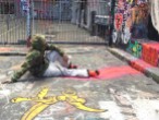 Resting street artist